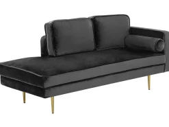 Højrevendt chaiselong MIRAMAS Velour Sort