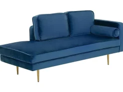 Højrevendt chaiselong MIRAMAS Velour Navy Blå