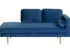 Højrevendt chaiselong MIRAMAS Velour Navy Blå