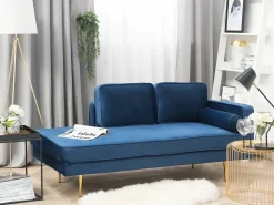 Højrevendt chaiselong MIRAMAS Velour Navy Blå