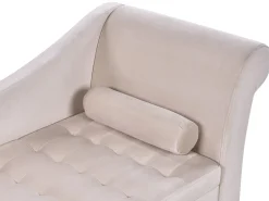 Højrevendt chaiselong PESSAC Velour Lys Beige med opbevaring