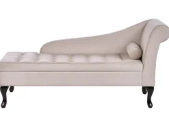 Højrevendt chaiselong PESSAC Velour Lys Beige med opbevaring