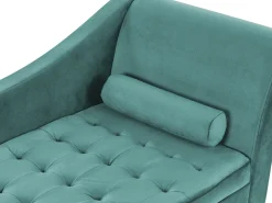 Højrevendt chaiselong PESSAC Velour Blågrøn med opbevaring