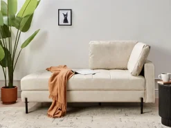 Højrevendt chaiselong REBAIS Kunstlæder Lys Beige
