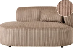 Højrevendt chaiselong VANVEY Fløjl Sand Beige