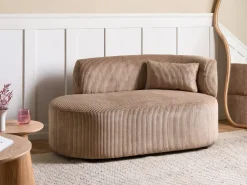 Højrevendt chaiselong VANVEY Fløjl Sand Beige