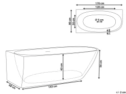Hjørnebadekar PARNAIBA Højrevendt 170 x 80 cm Hvid