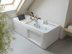 Hjørne-boblebad CAMALU 180 x 86 cm Hvid