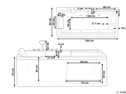 Hjørne-boblebad CAMALU 180 x 86 cm Hvid