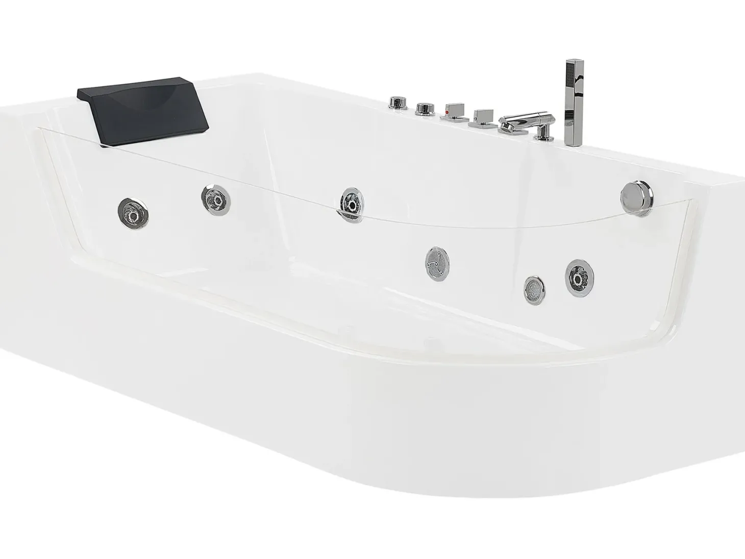 Hjørne-boblebad med LED ACUARIO Højrevendt 170 x 80 cm Hvid