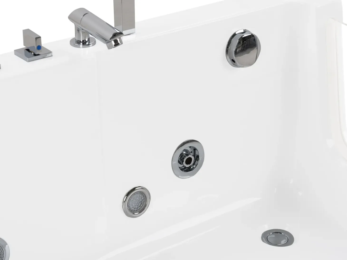 Hjørne-boblebad med LED ACUARIO Højrevendt 170 x 80 cm Hvid