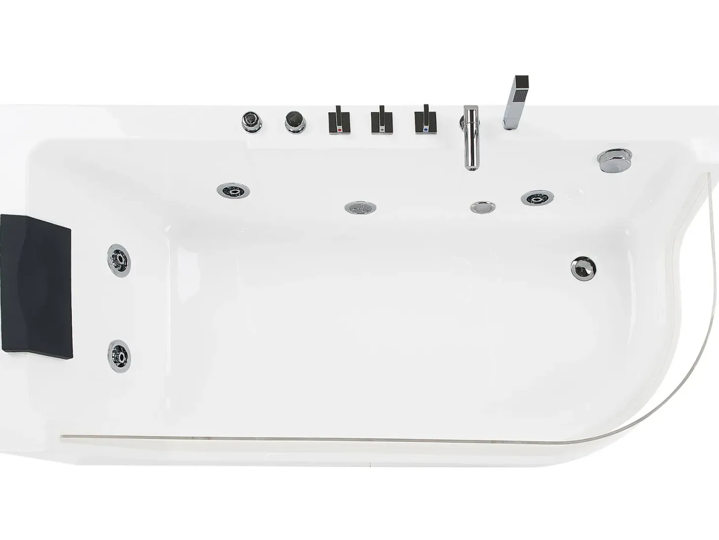 Hjørne-boblebad med LED ACUARIO Højrevendt 170 x 80 cm Hvid