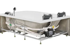 Hjørne-boblebad med LED BAYAMO Højrevendt 170 x 120 cm Hvid
