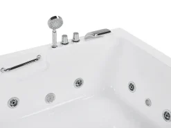 Hjørne-boblebad med LED BAYAMO Højrevendt 170 x 120 cm Hvid