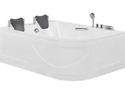 Hjørne-boblebad med LED BAYAMO Højrevendt 170 x 120 cm Hvid