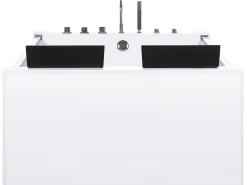 Hjørne-boblebad med LED CURACAO 180 x 120 cm Hvid