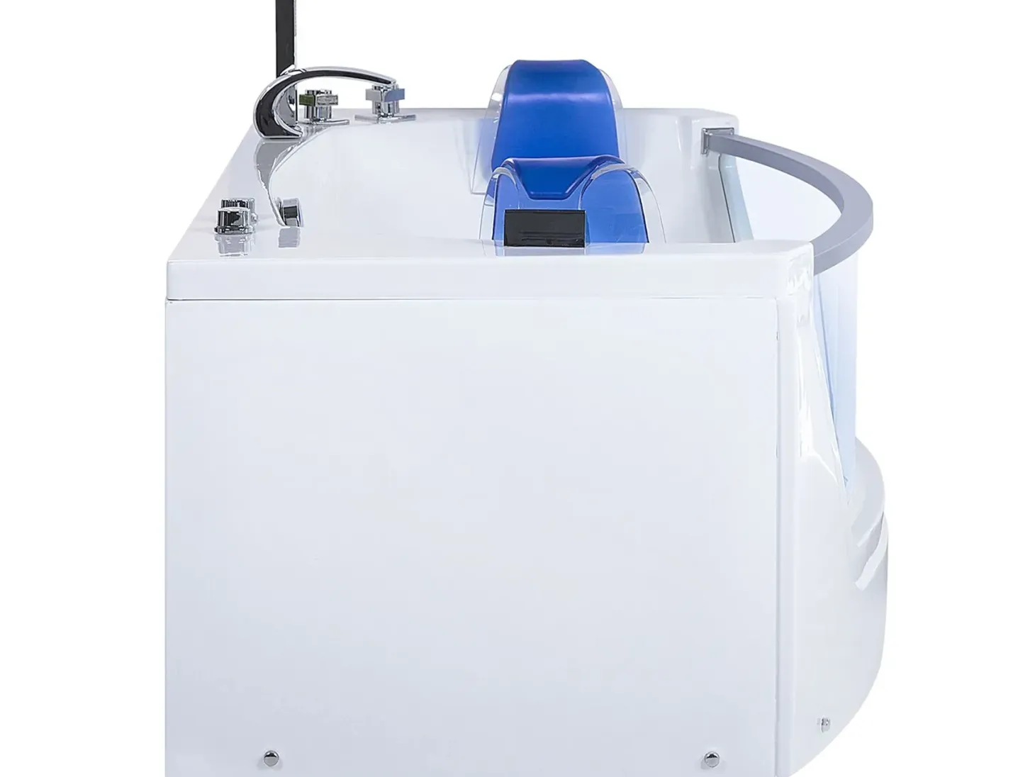 Hjørne-boblebad med LED FUERTE 175 x 85 cm Hvid
