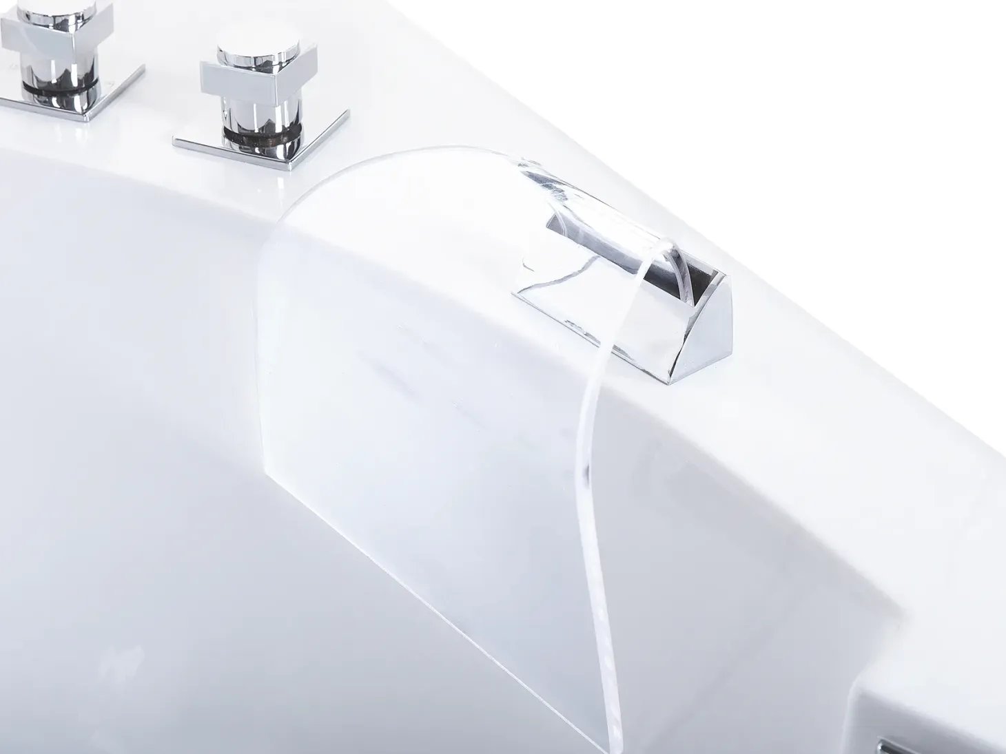 Hjørne-boblebad med LED FUERTE 175 x 85 cm Hvid