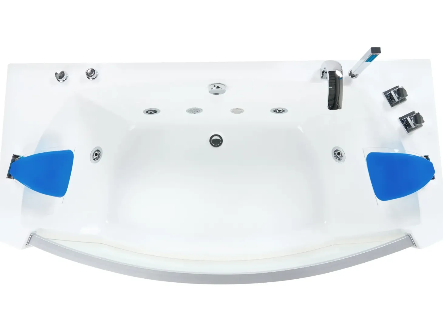 Hjørne-boblebad med LED FUERTE 175 x 85 cm Hvid