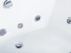 Hjørne-boblebad med LED FUERTE 175 x 85 cm Hvid