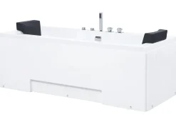 Hjørne-boblebad med LED GALLEY 170 x 75 cm Hvid