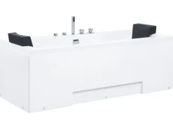 Hjørne-boblebad med LED GALLEY 170 x 75 cm Hvid