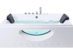 Hjørne-boblebad med LED HAWES 180 x 90 cm Hvid