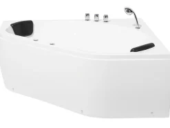 Hjørne-boblebad med LED MEVES 140 x 140 cm Hvid