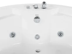 Hjørne-boblebad med LED MILANO Med indbygget Bluetooth-højttaler 181 x 150 cm Hvid