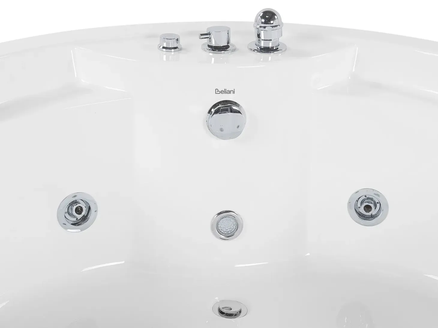 Hjørne-boblebad med LED MILANO Med indbygget Bluetooth-højttaler 181 x 150 cm Hvid
