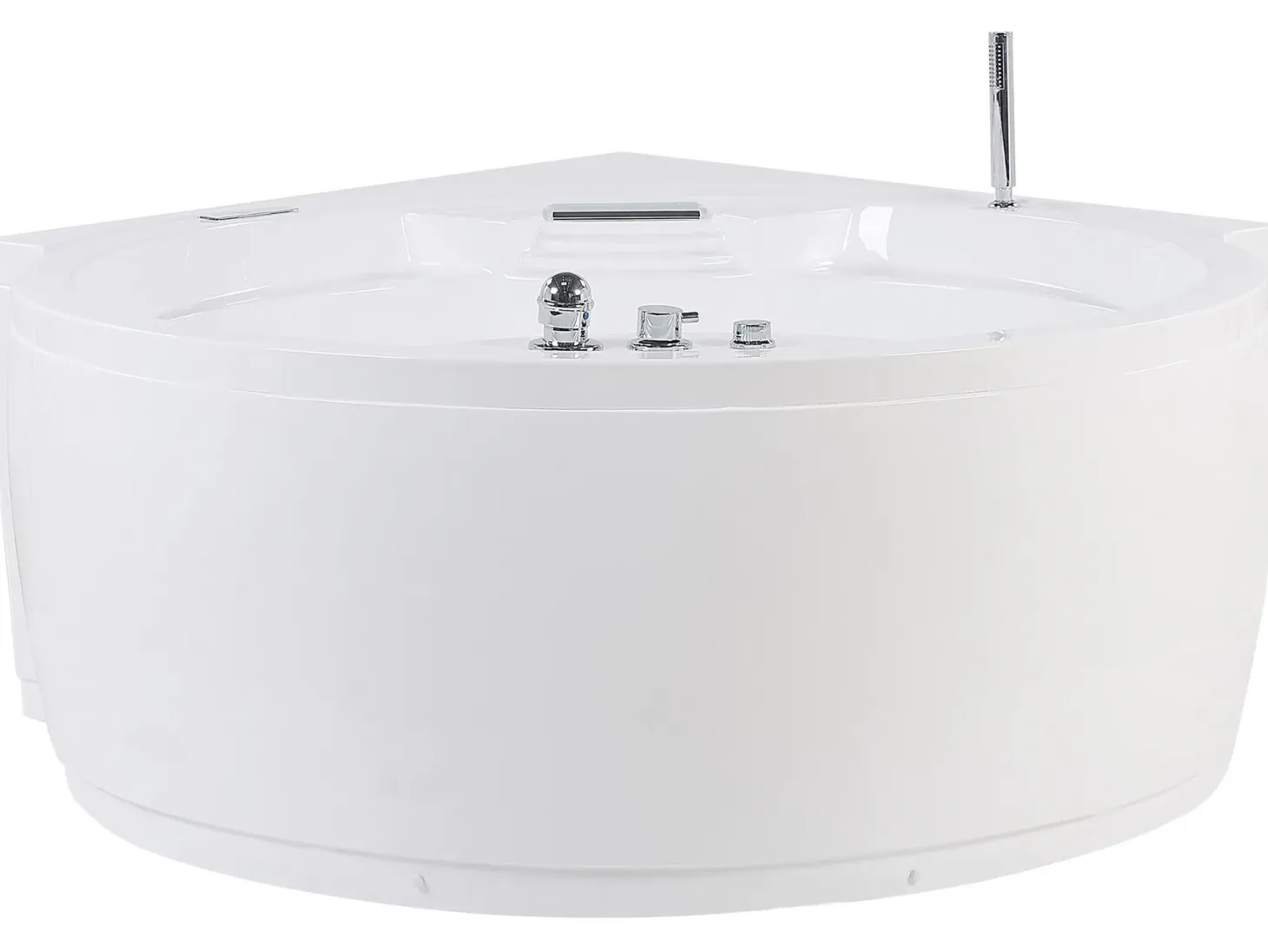 Hjørne-boblebad med LED MILANO Med indbygget Bluetooth-højttaler 181 x 150 cm Hvid