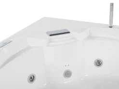 Hjørne-boblebad med LED MILANO Med indbygget Bluetooth-højttaler 181 x 150 cm Hvid