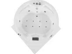 Hjørne-boblebad med LED MILANO Med indbygget Bluetooth-højttaler 181 x 150 cm Hvid