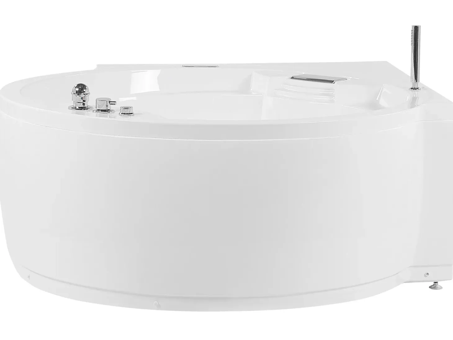 Hjørne-boblebad med LED MILANO Med indbygget Bluetooth-højttaler 181 x 150 cm Hvid