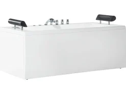 Hjørne-boblebad med LED MONTEGO 172 x 83 cm Hvid