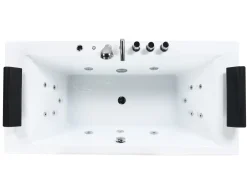 Hjørne-boblebad med LED MONTEGO 172 x 83 cm Hvid