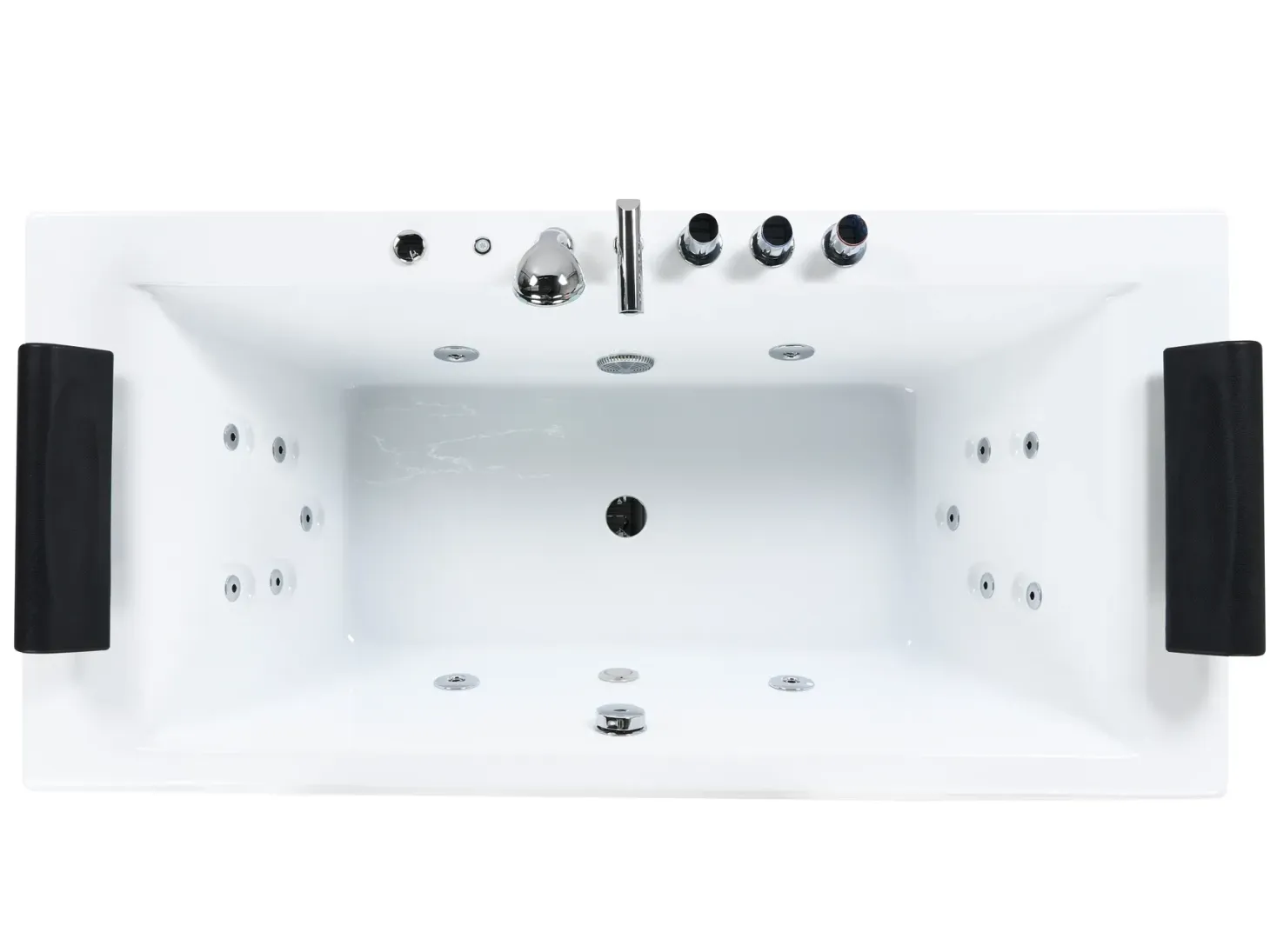 Hjørne-boblebad med LED MONTEGO 172 x 83 cm Hvid