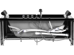 Hjørne-boblebad med LED MONTEGO 172 x 83 cm Sort