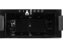 Hjørne-boblebad med LED MONTEGO 172 x 83 cm Sort