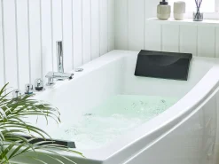 Hjørne-boblebad med LED MOOR 173 x 81 cm Hvid