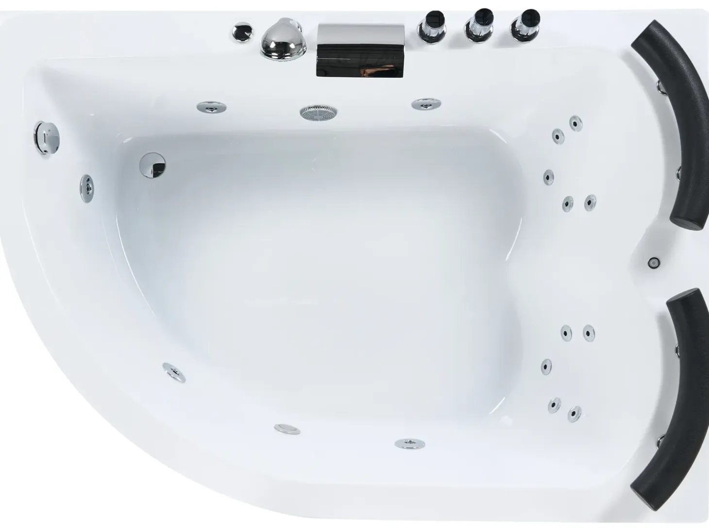 Hjørne-boblebad med LED PARADISO Venstrevendt 158 x 113 cm Hvid
