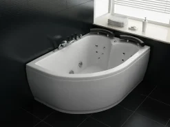 Hjørne-boblebad med LED PARADISO Venstrevendt 158 x 113 cm Hvid