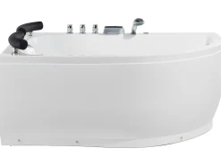 Hjørne-boblebad med LED PARADISO Højrevendt 158 x 113 cm Hvid
