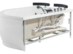 Hjørne-boblebad med LED PARADISO Højrevendt 158 x 113 cm Hvid