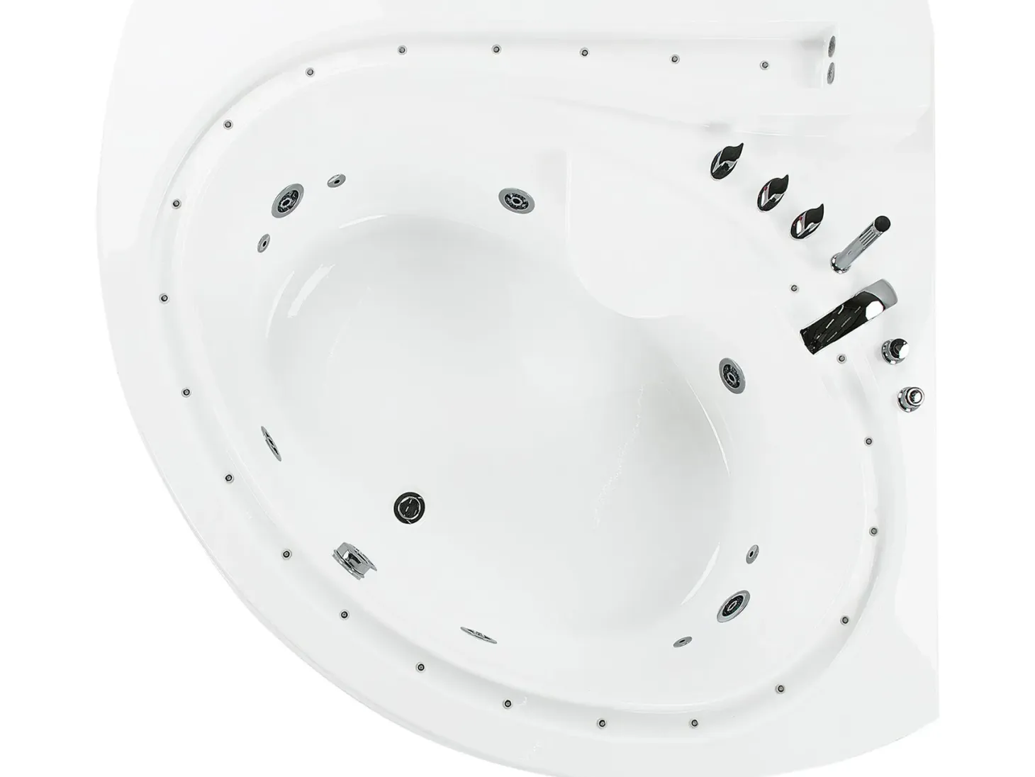 Hjørne-boblebad med LED PELICAN 206 x 165 cm Hvid