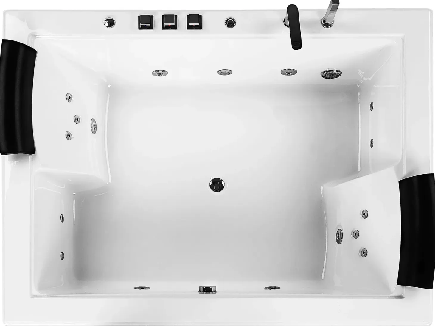 Hjørne-boblebad med LED SALAMANCA 183 x 142 cm Hvid