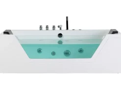 Hjørne-boblebad med LED SAMANA 174 x 79 cm Hvid