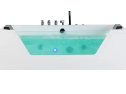 Hjørne-boblebad med LED SAMANA 174 x 79 cm Hvid