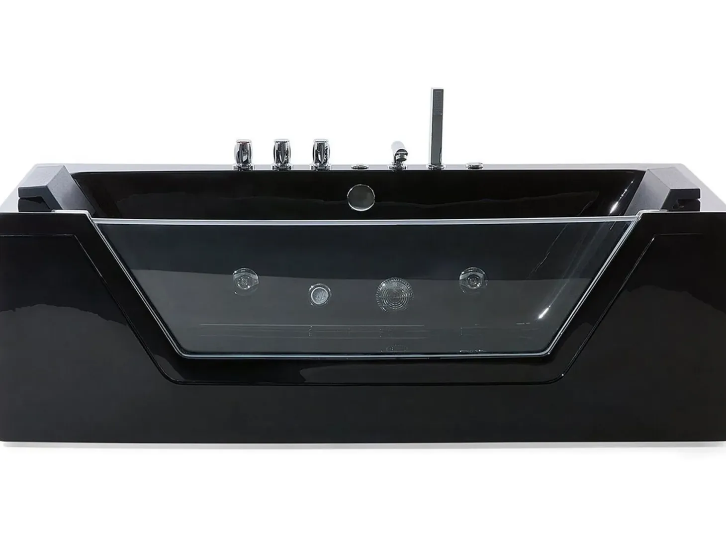 Hjørne-boblebad med LED SAMANA 174 x 79 cm Sort