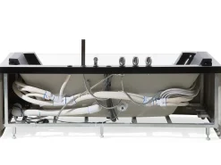 Hjørne-boblebad med LED SAMANA 174 x 79 cm Sort